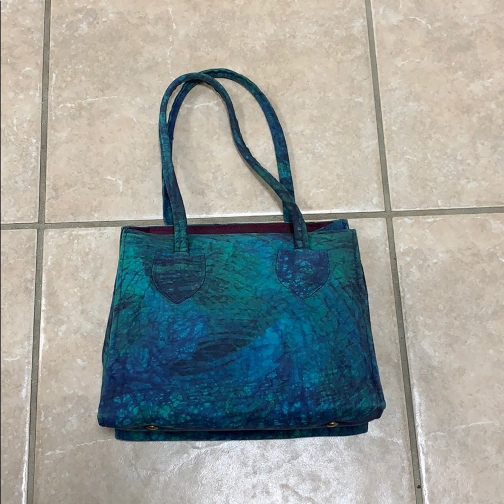 Abstract blue/green handbag